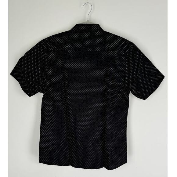 Burnside Black White Polka Dot Short Sleeve Button Up Shirt Men Large New Cotton - Picture 5 of 5